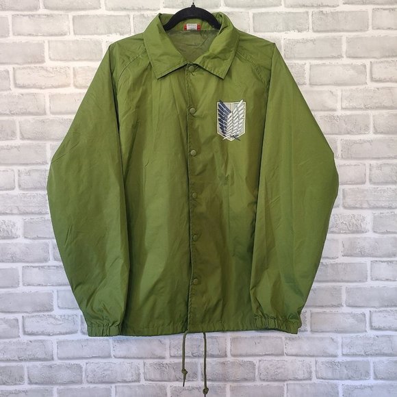 Attack on Titan Survey Corps Nylon Adult Track Jacket Emblem Size Med RN #120927